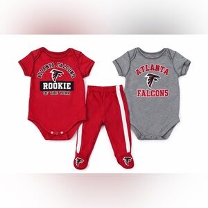 Atlanta Falcons Baby Outfit Set 3-6M NFL Rookie Bodysuit Pants Onesies Bundle